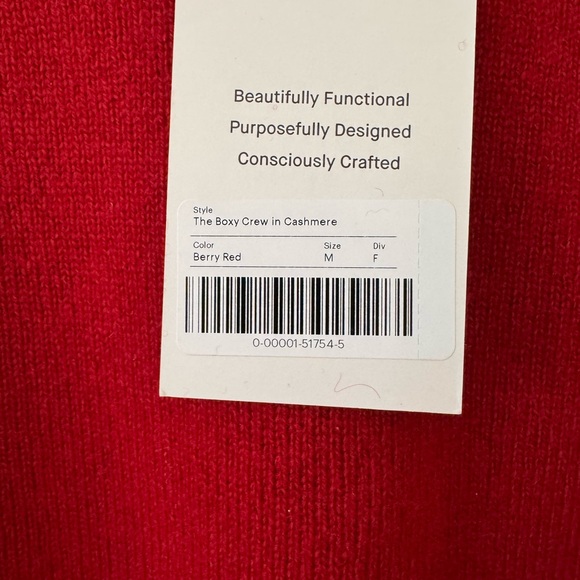 Everlane The Boxy Cashmere Crew in Berry Red Size Medium - Picture 5 of 6